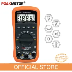 Официальный peakmeter Самые низкие цены карман Размеры ЖК-дисплей дисплей AC DC 2000 рассчитывает Авто Диапазон Цифровой мультиметр PM8233 серии