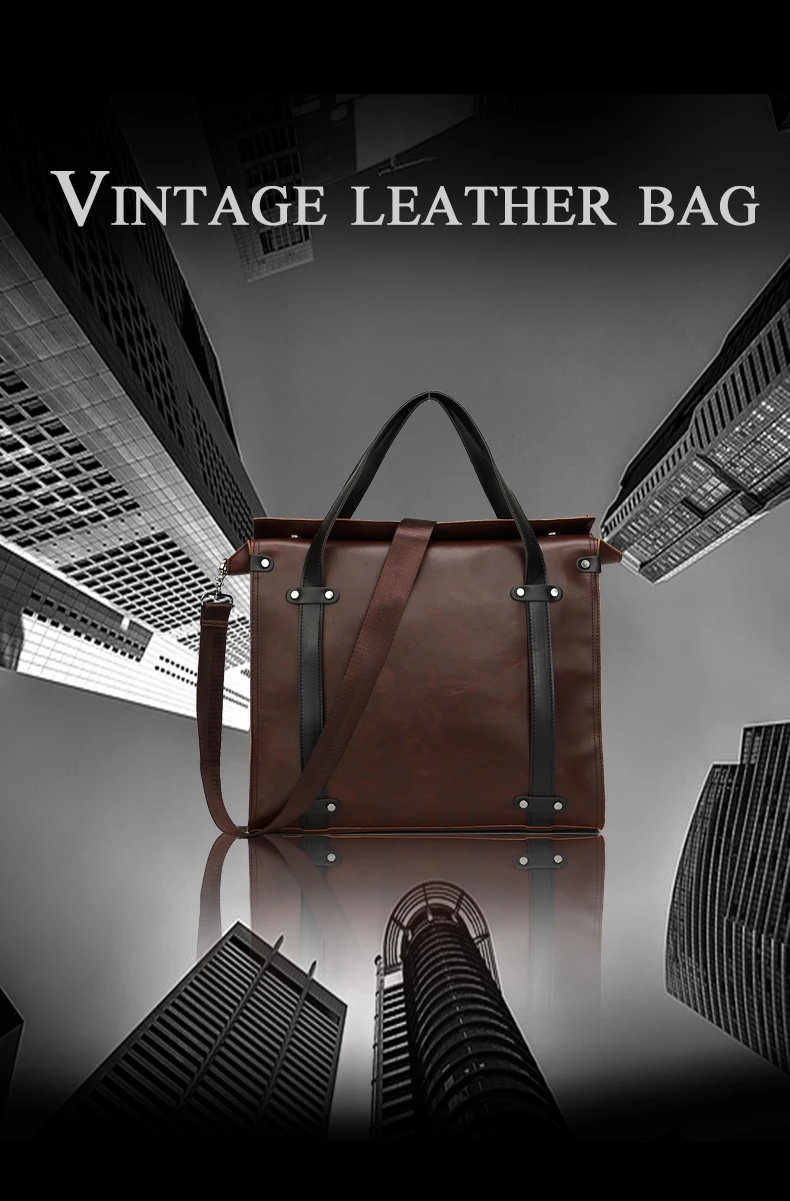 YIZHI2018 деловой мужской портфель высокого качества PU пряжка открытая сумка на плечо можно положить 14 дюймов Сумка для ноутбука Сумка-тоут