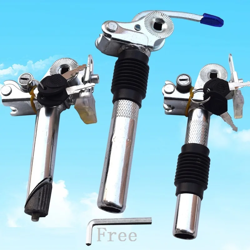 Perfect Electric Bicycle Folding Seatpost 25.4mm 11cm 14.5cm 16.5 Battery Anti-theft Keys Folding Seat Post Electric Bike Seat Tube Rod 1