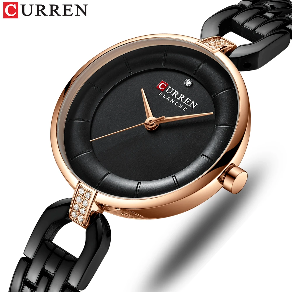 

CURREN Women Quartz Watches Female Fashion Luxury Watch Ladies Simple Stainless Steel Mesh Belt Wrist Watches 9052 For Girl