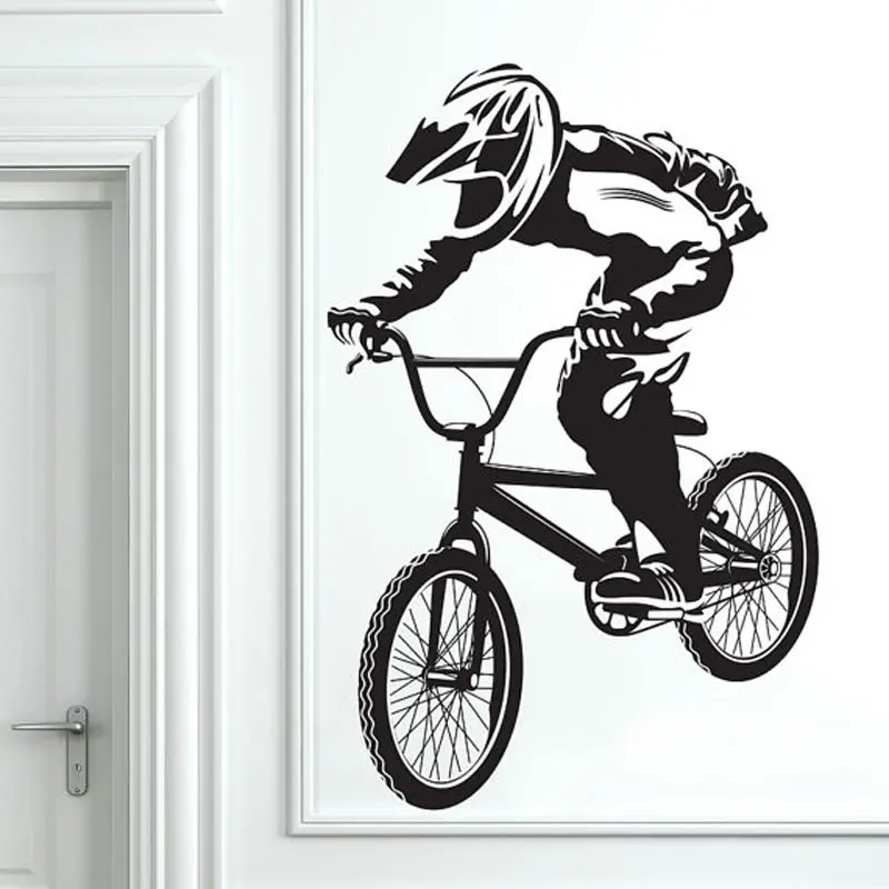 BMX Bike Freestyle Wall Clock PERSONALIZED Kids Boys Cycle Bedroom Decor GIFT 