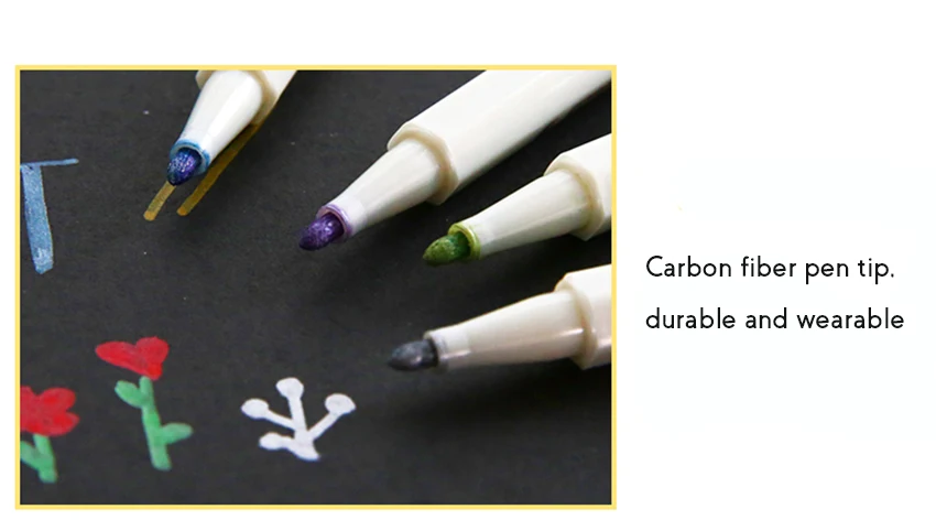 Цветная ручка с граффити, металлическая ручка-хайлайтер, шестигранная ручка с наконечником из углеродного волокна, подходит для бумаги/керамики/стекла/металла