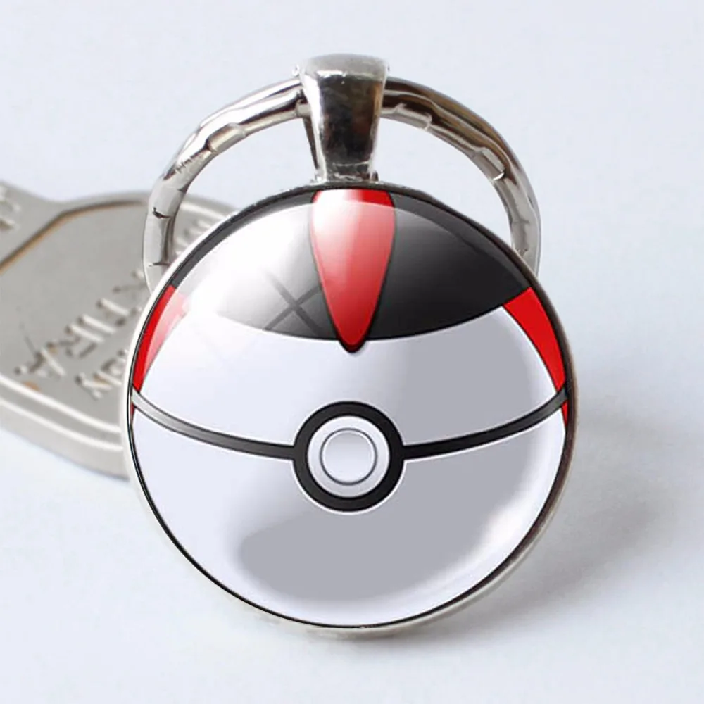 Пикачу Pokemon Pokeball посеребренные брелки Umbreon Круглый купол стеклянный кулон брелок