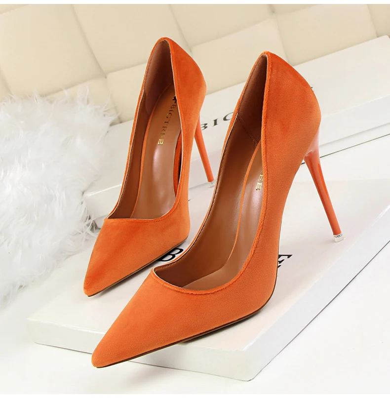 Women's Pumps Shoe Fashion Office Lady Thin Heels Women Shoes High Heel Platform Black Party Shallow Shoes Woman High Heel Blue (5)