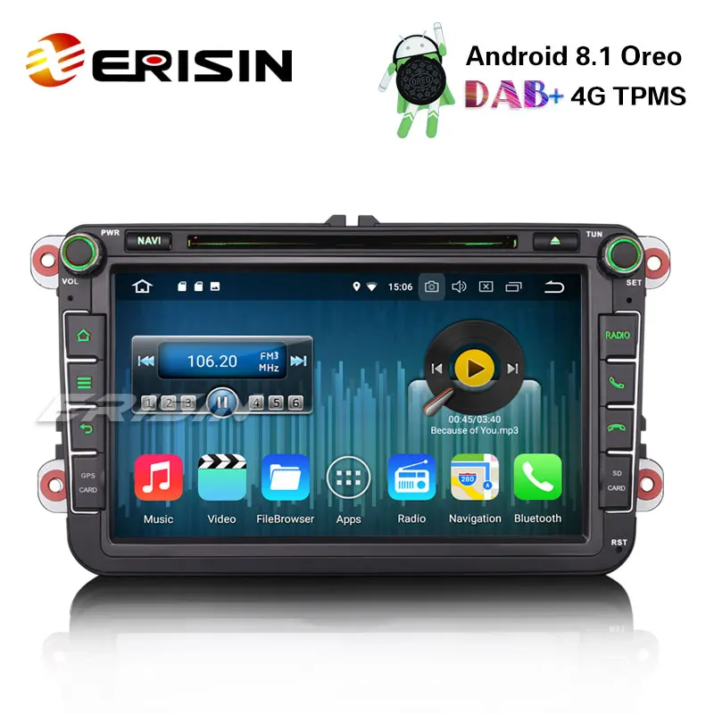 Erisin ES3645V 8 &quotDAB + Android 1 автомобильный стерео gps 4G для VW Golf Passat Tiguan Polo Jetta Sat Nav SWC |