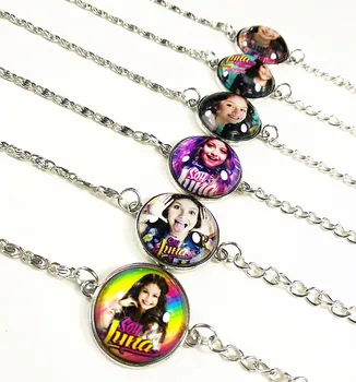 

24pcs (12 styles )The Singer Soy Luna Photo Glass charm bracelets Handmade hand chain for women girls jewelry wholesale