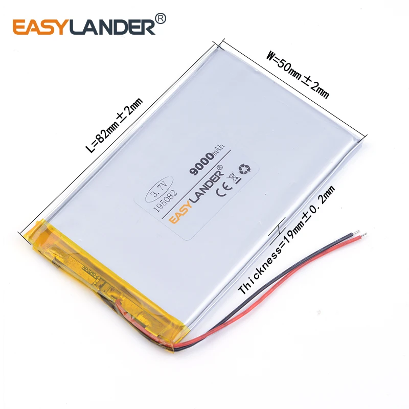 3 7 v литий ионная аккумуляторная батарея 195082 9000mAh планшетный ПК банк питания