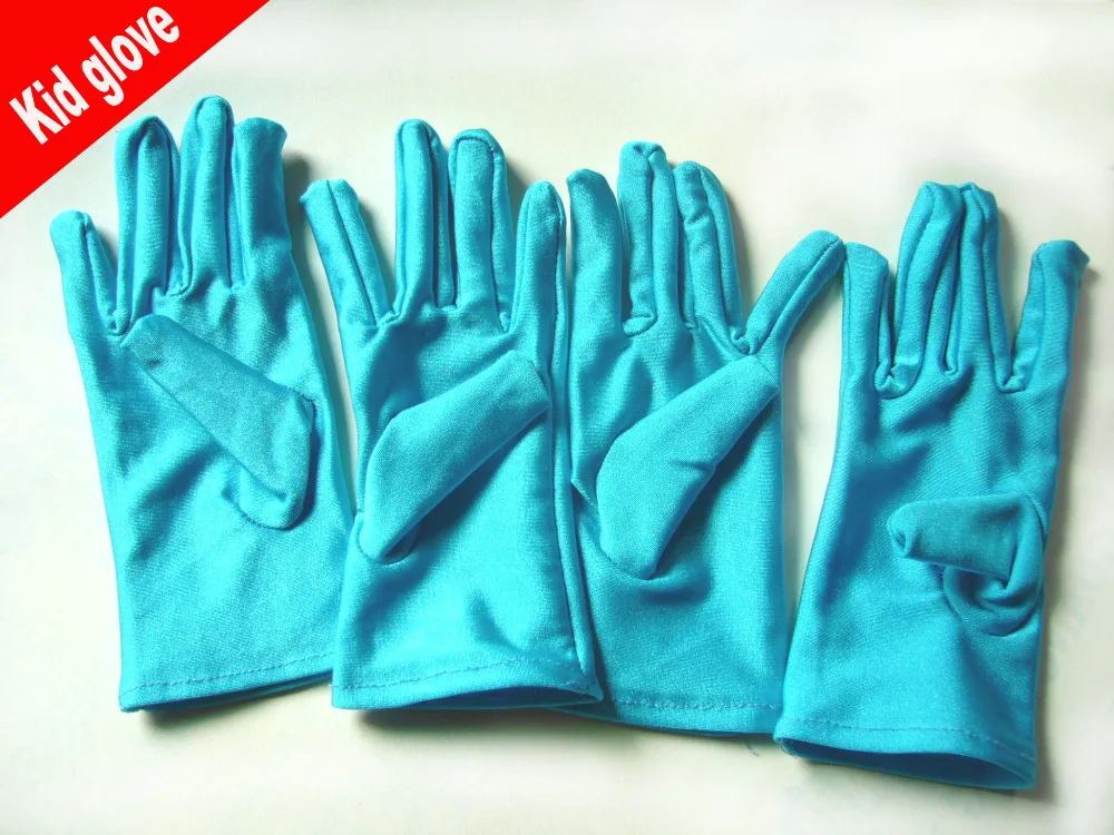 

Kid child flower girl short student gloves pink white light sky Turquoise blue red purple unisex glove free shipping wholesale
