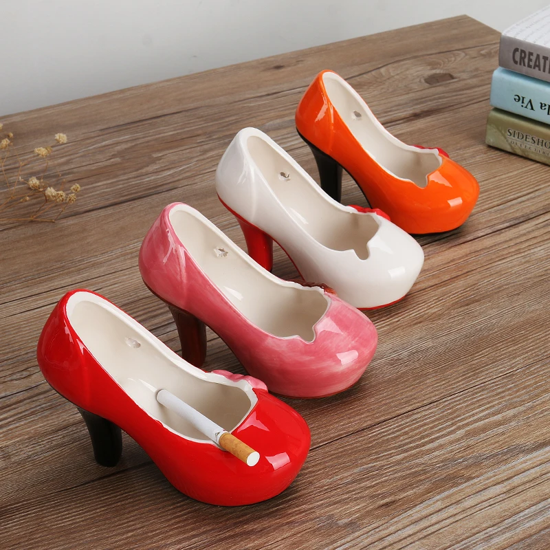 NEWYEARNEW Funny Ashtray Creative shoes Ceramic Ashtray Car Ornament Home Furnishing Decoration