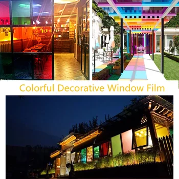 

1.52x20m Colorful Window Film Self Adhesive Glass Stickers Decorative Home Decor Mixed Color 60''x65.6ft Wholesale
