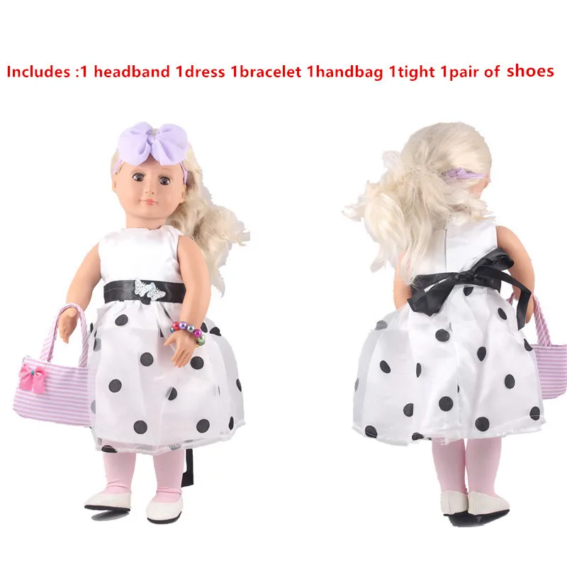 Shoes-For-Dolls-Girl-Toys-Noble-Classics-Clothes-Headband-Dress-Bracelet-Tights-Pink-Bow-Shoes-For