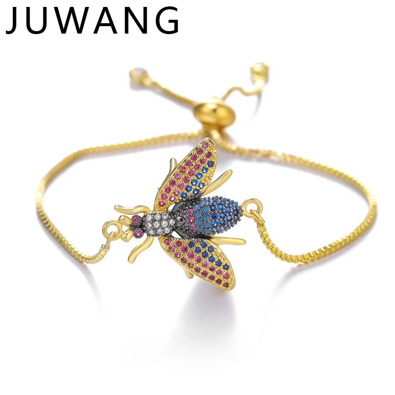 

Boho Colorful beetle Bee Chain Animal Bracelet Crystal Vintage Bracelet Adjustable Animal Femme statement jewelry pulseras mujer