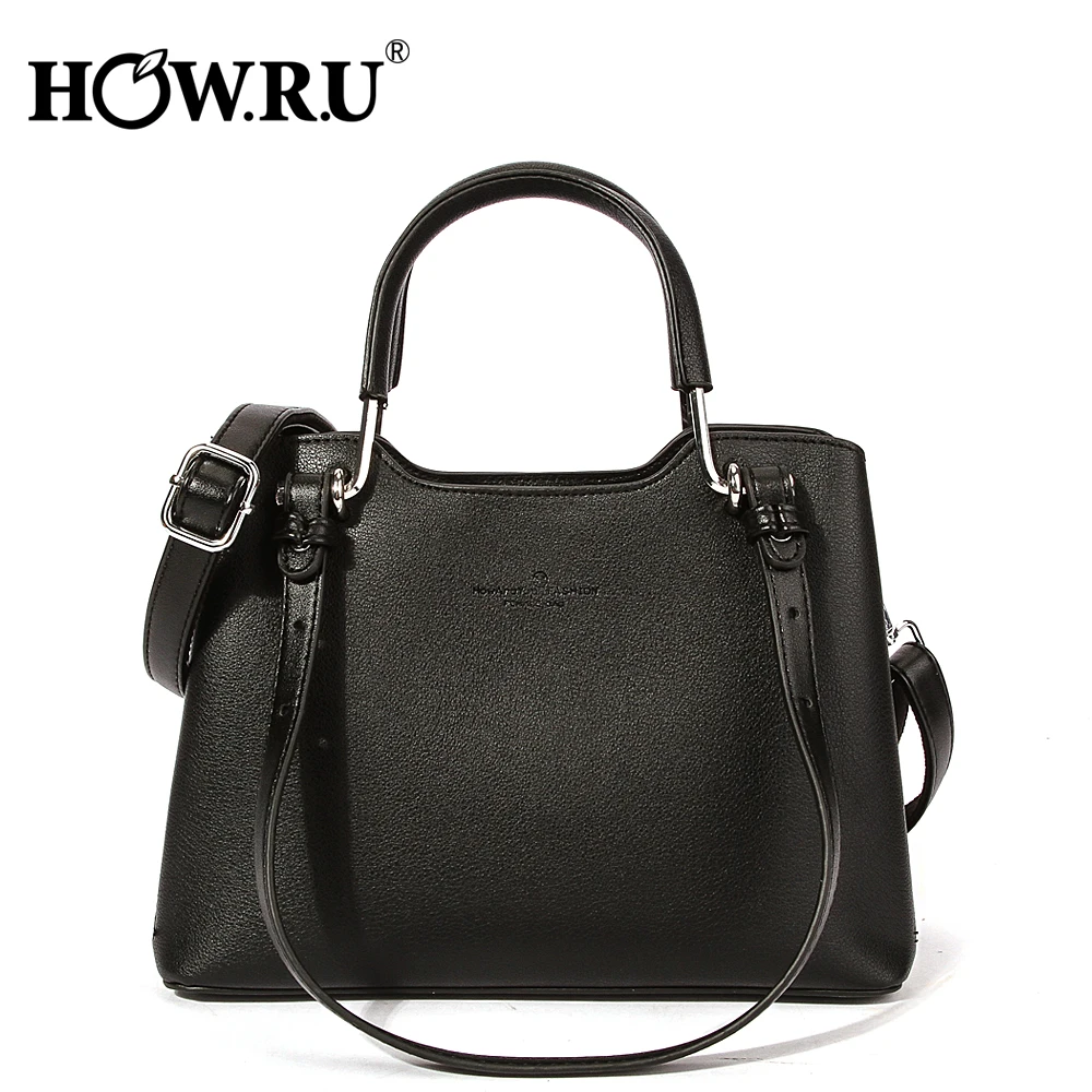 

HOWRU Brand Women Geometric Frame Totes Bag Solid PU Leather Lady Handbag Party Purse Women's Messenger Crossbody Shoulder Bags