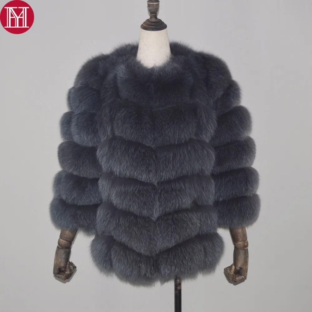 

Women Warm Soft Fox Fur Coat Short Style Winter Lady 100% Real Fox Fur Jacket Outerwear 2019 New Fashion Natural Fox Fur Coats