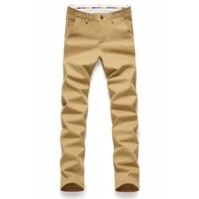 Мужская Повседневная Хлопок Брюки Тонкий Прямой Fit Chinos Мода Костюм Брюки 6 Цвета