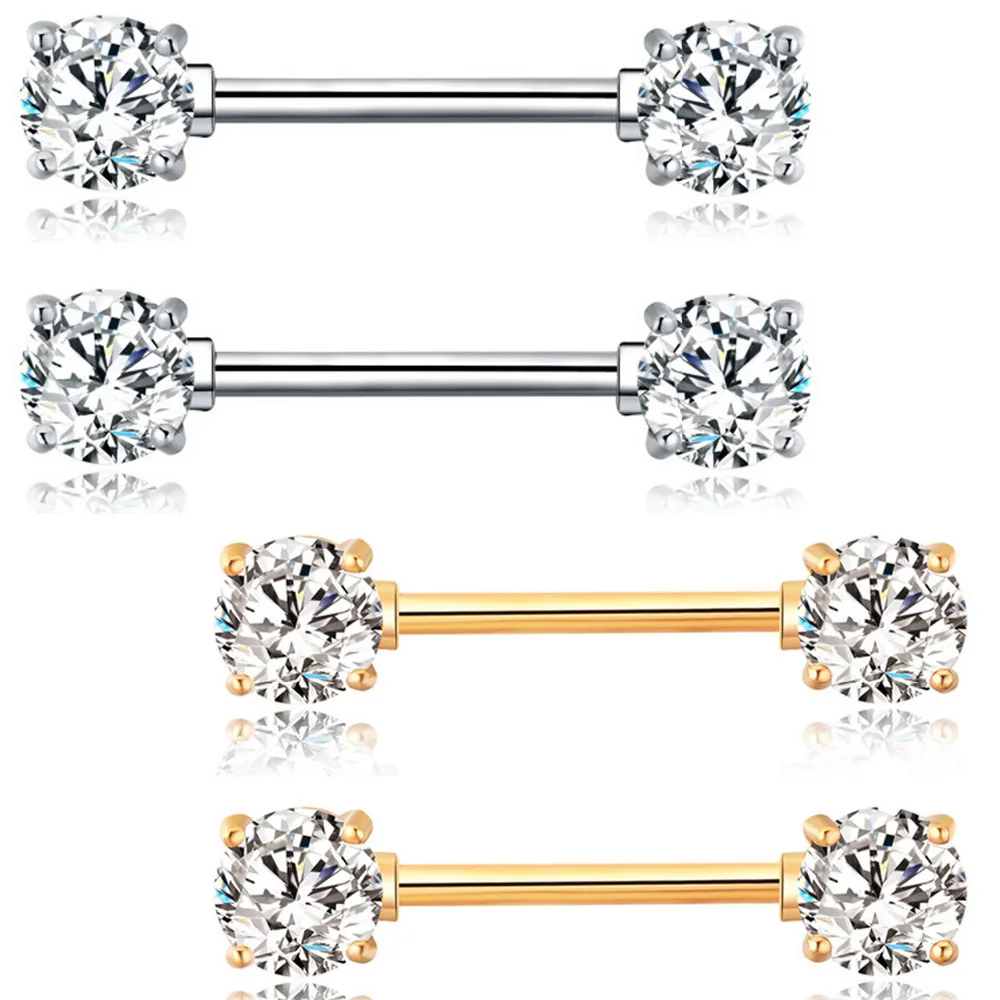 GAGABODY Pair 14G 316L хирургическая сталь ниппель щит штанга Ясно CZ Ювелирные изделия для