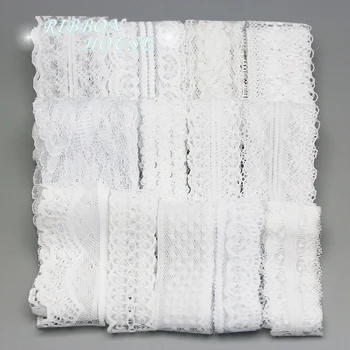 

（10 lace/lot）white lace fabric Webbing Decoration Lovely gift packing Material ribbons mix