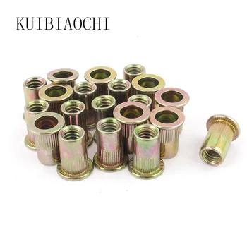 

B03 20pcs/lot Rivet Nut M3 M4 M5 M6 M8 Zinc Plated Carbon Steel Knurled Nuts Flat Head Threaded Rivet Insert Nutsert Cap Nuts