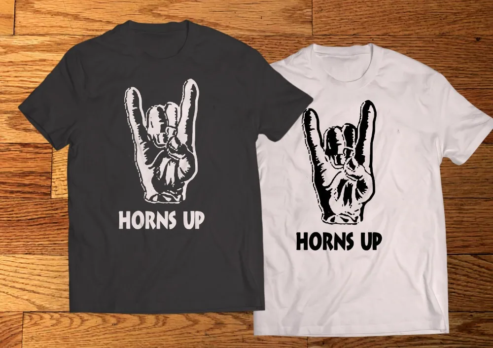 Tee Shirt Design Compression Horns Up Hand Sign Devil Horn Longhorn O
