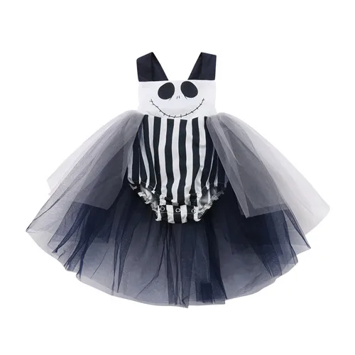 

Infant Toddler Baby Girls Tulle Jumpsuit Sleeveless Striped Summer Halloween Girl Cotton Bodysuit Sunsuit Outfits Clothes