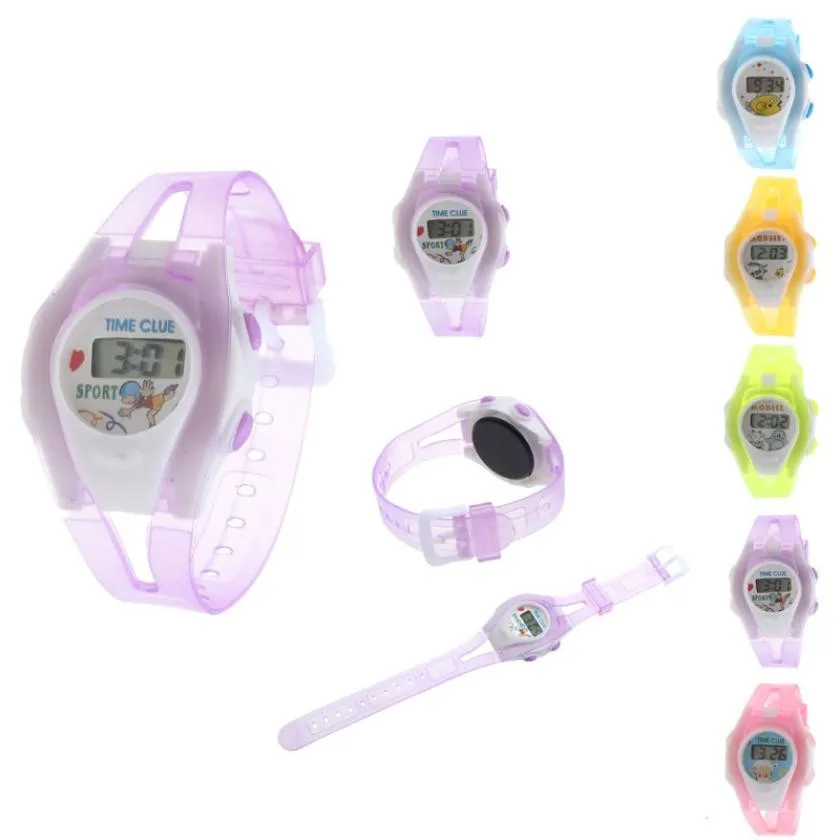 Мальчик девочка студент красочные Спорт время электронные цифровой ЖК-дисплей наручные часы smart Watch минималистский часы smart watch es детская