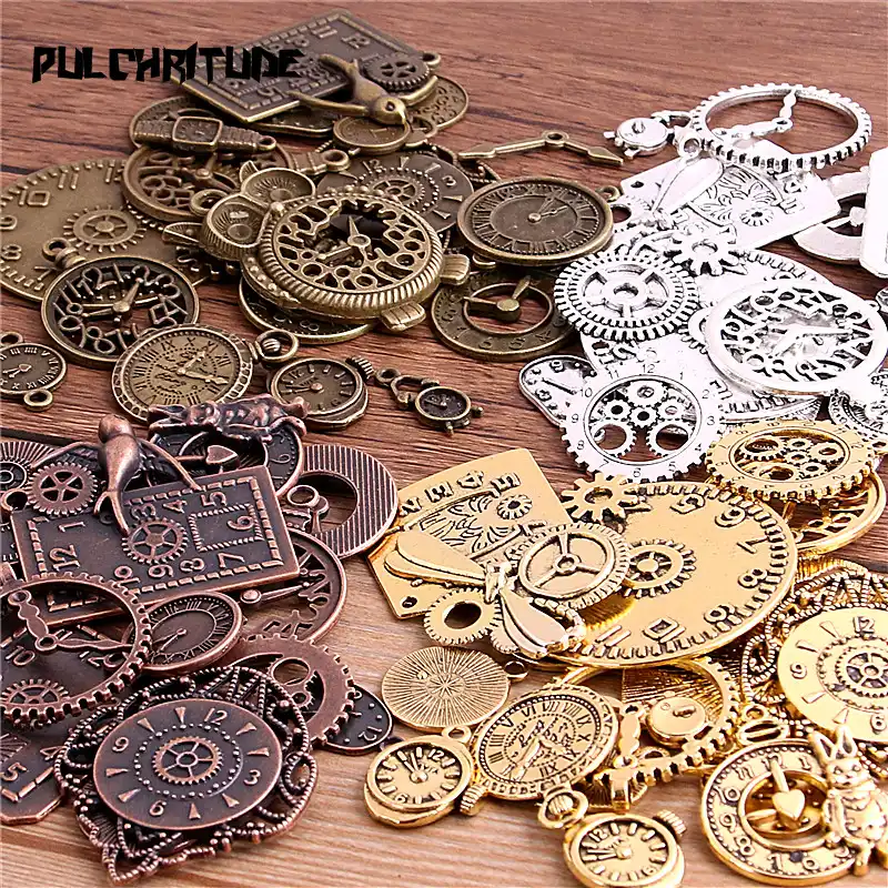 Vintage Metal Zinc Alloy Mixed Pendant Charms Steampunk DIY Jewelry Making 10pcs