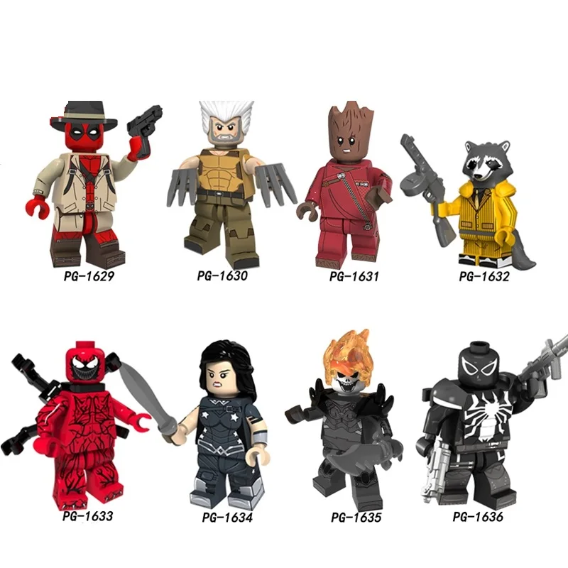 

Single Cowboy Deadpool Wolverine Legoings X-Man Tree man Female Ghost Rider Lasher Wonder Woman Building Block Toys for Children