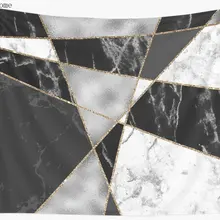 Черный, белый цвет и золото мрамор узор стены Гобеленовое покрывало пляжные полотенца пледы одеяло для пикника йога коврики украшения дома