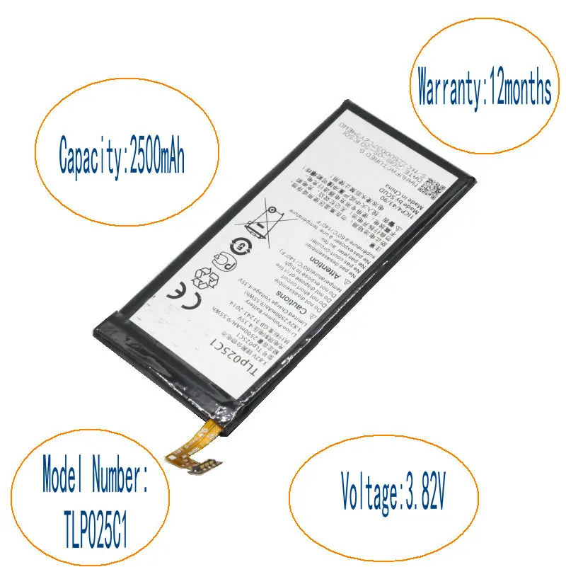 Сменный аккумулятор iSkyamS TLP025C2/TLP025C1 1x2500 мАч для Alcatel One Touch POP 4 Plus + 5056D 5056A 5056 Вт