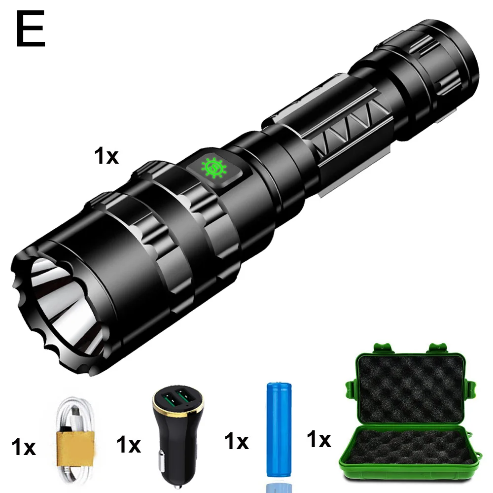 EZK20 дропшиппинг L2 перезаряжаемый тактический фонарь светодиодный фонарь водостойкий 5 режимов для кемпинга пеших прогулок - Испускаемый цвет: Battery Charger Box