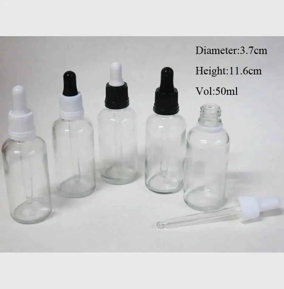 

Оптовая продажа 100 шт. 50 мл чистая Стекло пластиковый флакон-капельница, Стекло 1,67 oz Чистый флакон-капельница, 50cc пустой Стекло флакон-капельница бутылки оптовая продажа