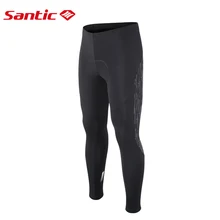 Santic мужские велосипедные тепловые флисовые мягкие Mtb брюки ветрозащитные 4D Подушка Светоотражающие штаны велосипедные теплые велосипедные штаны