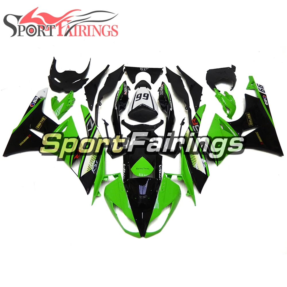 

ABS Plastic Motorcycle Full Fairing Kit For Kawasaki Ninja ZX6R 2009 2010 2011 2012 ZX-6R Fairings Green Black Bodywork Cowlings