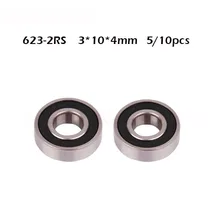 623RS Lager ABEC-1 3X10X4 Mm (5/10 Stuks) miniatuur 623-2rs Kogellagers 623 Rs 2RS Lager