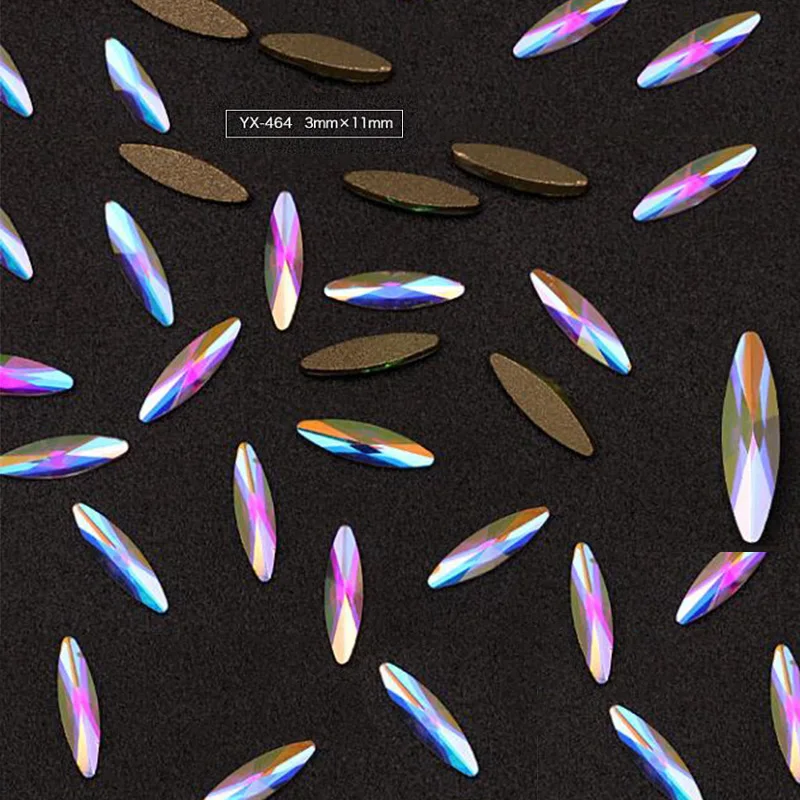 

20PCS/lot AB Color Crystal Rhinestones for Nail Art Decals Rainbow Flame IrregularGem Nail Art Glitter DIY Nails Charms Manicure