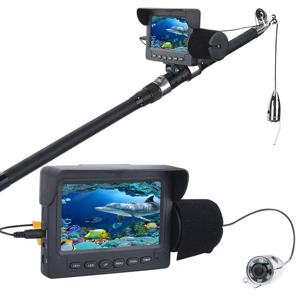 

GAMWATER Stainless steel 15M 30M 1000tvl Underwater Fishing Video Camera Kit 6 PCS 1W IR LED Lights with 4.3" Inch Color Monitor