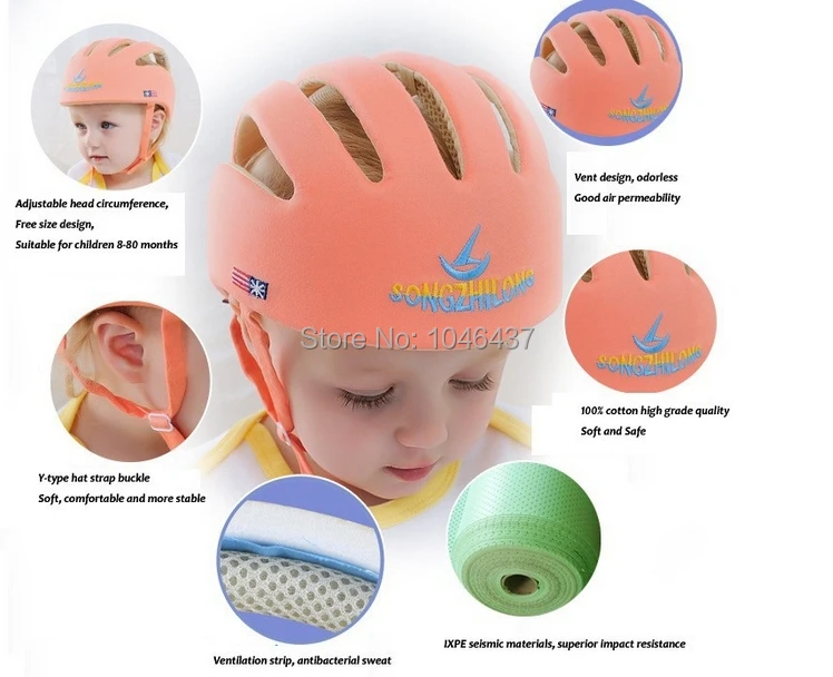 Детский защитный шлем для обучающий ходьбе Детские шапочки для малышей детские защитные шапочки мягкие comfatable