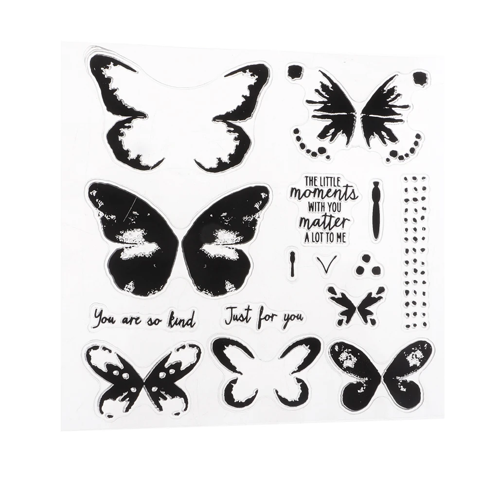 Many Style Butterfly Flower Best Wishes Clear Rubber Stamps for Card Making Decoration Scrapbooking Photo Album Diary