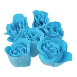 Новое бирюзовое голубое розовое дизайнерское ароматизированное мыло в форме лепестка 6 шт