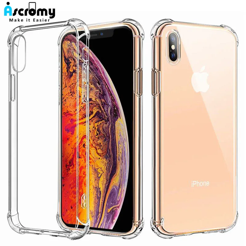 

Ascromy Transparent Soft Case For iPhone XS Max XR X 10 8 7 6 6S Plus 5 se Ultra Thin Clear Bumper Case Gel TPU Cover Protection