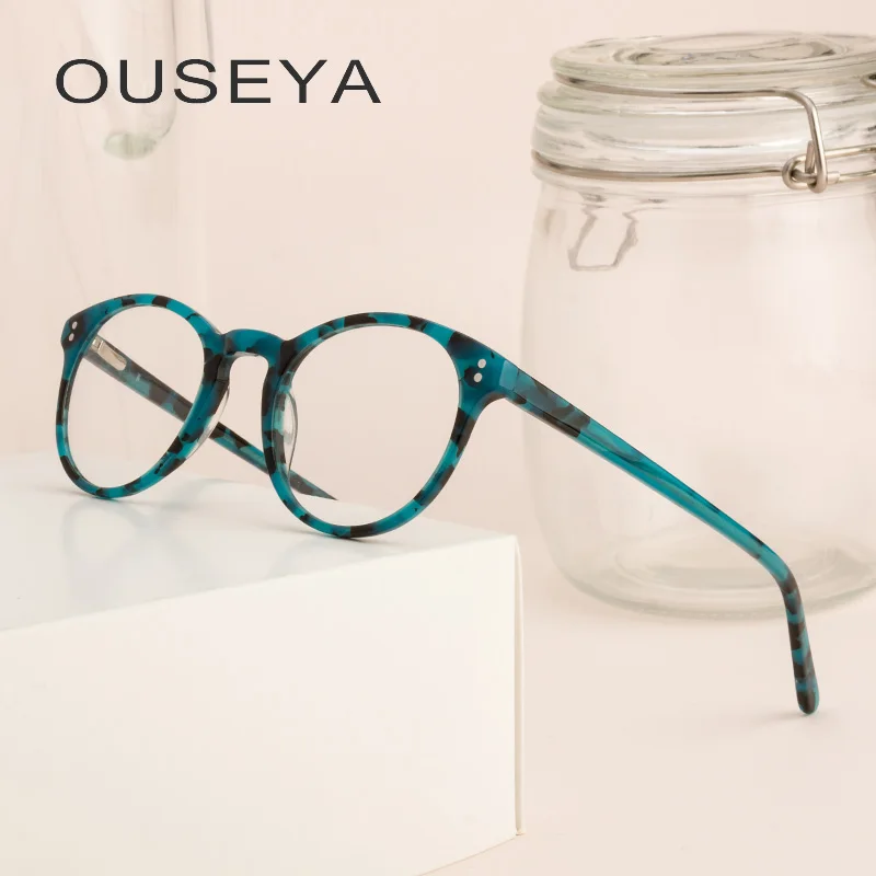

Acetate Kids Glasses Frame Round Clear Fashion Optical glasses-transparent Noughts Zero For Women Eyeglasses #CB3839