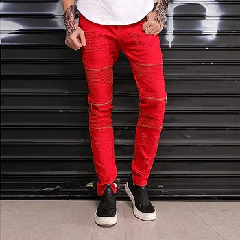 

Straight Men Jeans Casual Denim Trousers Men Motocycle Jeans Masculino