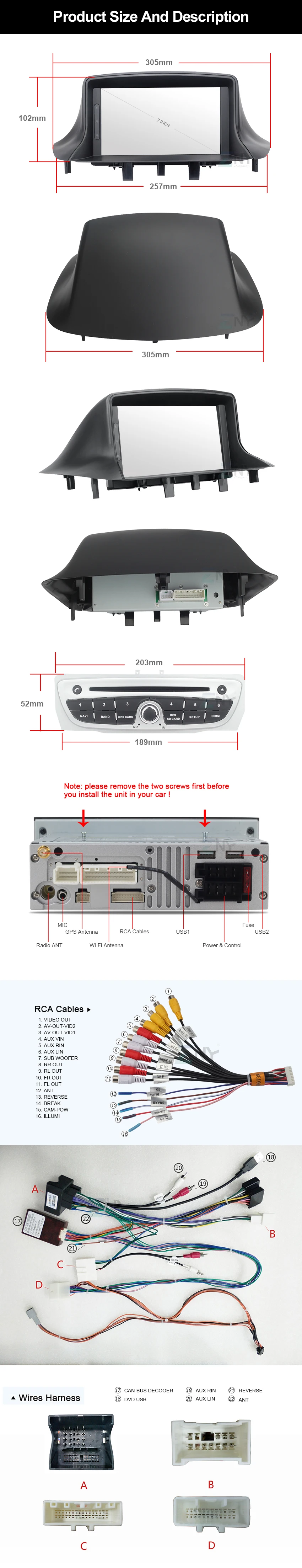 Sale 7" IPS Android 8.0 Car GPS Stereo For Renault Megane 3 Fluence Auto DVD Radio FM RDS WiFi Audio Video Multimedia Backup Camera 15