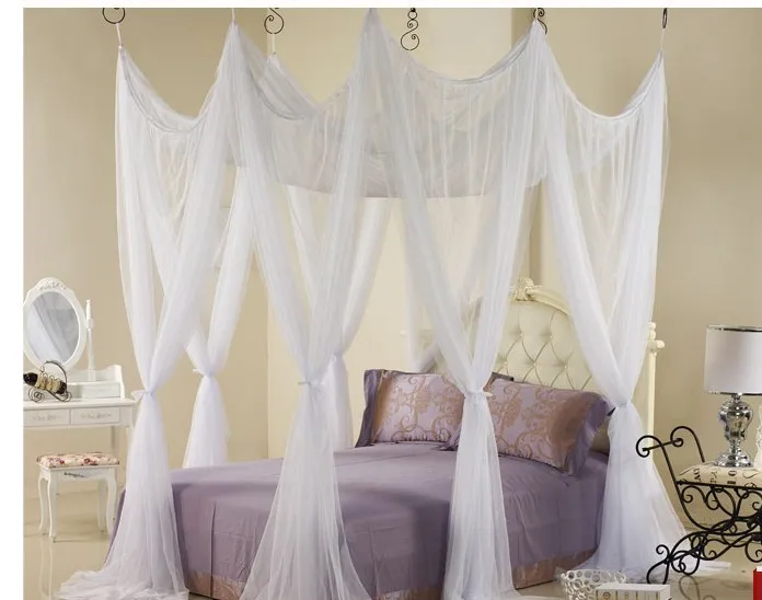 New,Six Corner Point Bug Insect Mosquito Net,Large Bed Canopy,Multiple color choices,Elegant and romantic wedding nets, lace net