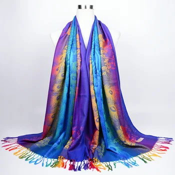 

Autumn Luxury Ethnic Style Women's Silk Scarf Large Size Printed Shawl