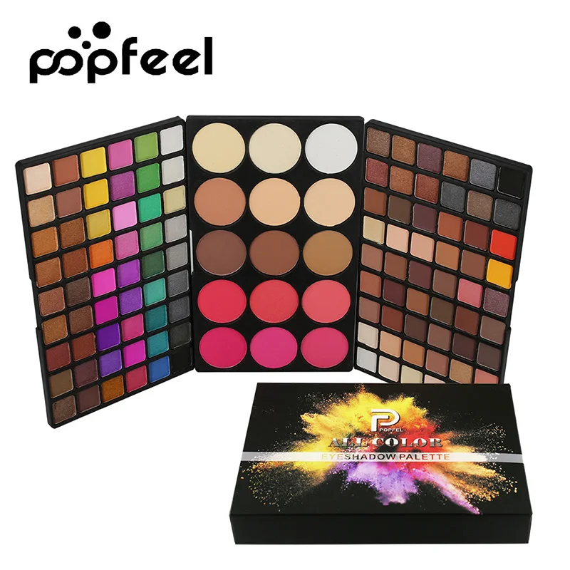

Popfeel 123 Color Natural Makeup Set Palette Matte Shimmer Eye Shadow Brighten Face Pressed Powder Make Up Pallete Cosmetics Kit