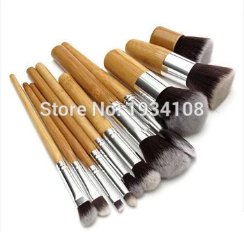 

100sets=1100pcs (11pcs/set) Wood Handle Makeup Make Up Cosmetic Eyeshadow Foundation Concealer Brush Set