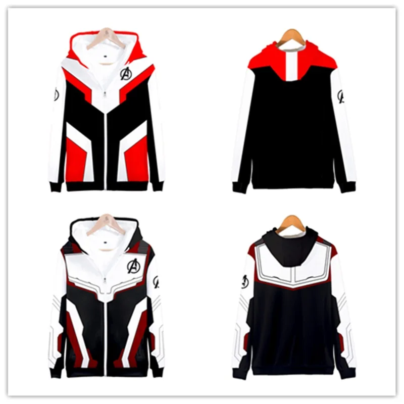 2019 Avengers Endgame Quantum Realm Jacket Sweatshirt Advanced Tech Hoodie Cosplay Costumes 3D Printed Hooded Casual Coat Jacket