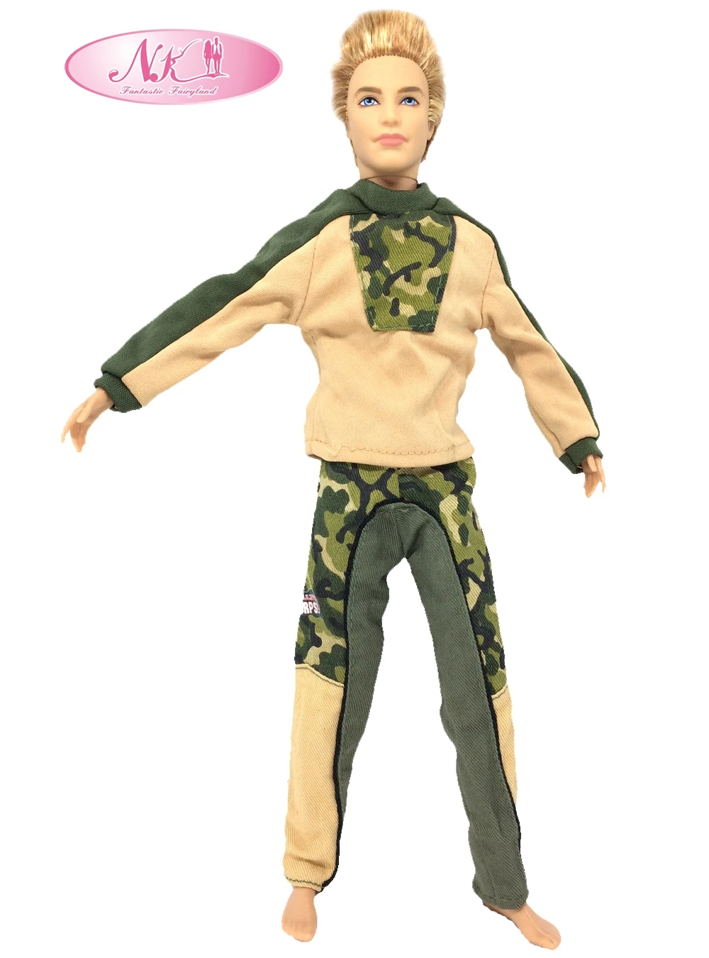 NK Original Prince Clothes Combat Army Uniform Cop Outfit For Barbie Boy Male Ken Doll For