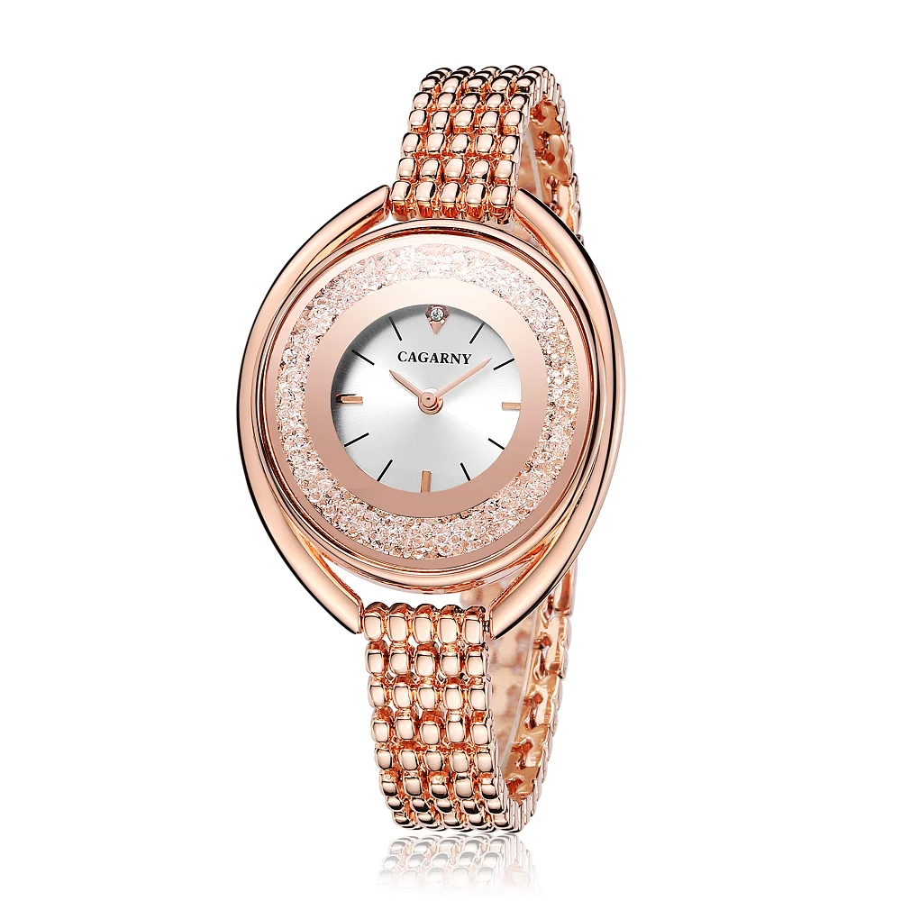 

CAGARNY Luxury Lady New Explosion Fashion Trend Stainless Steel Gold Strap Oval Quartz Watch Gift Student Woman Clock Relogio